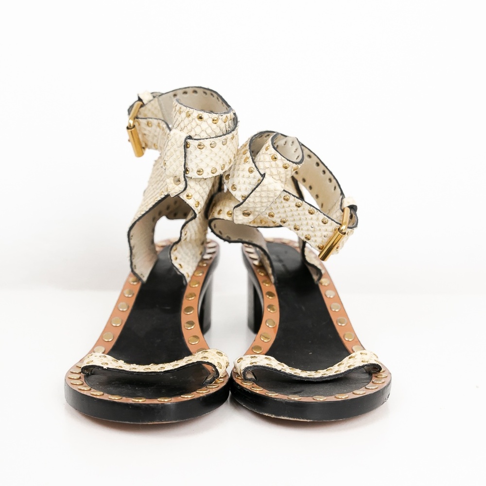 Isabel Marant -Jaeryn studded snake-effect leather